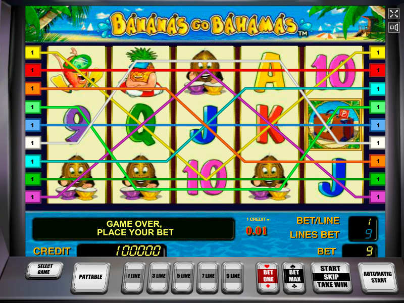 Bananas go Bahamas Slot machine. 